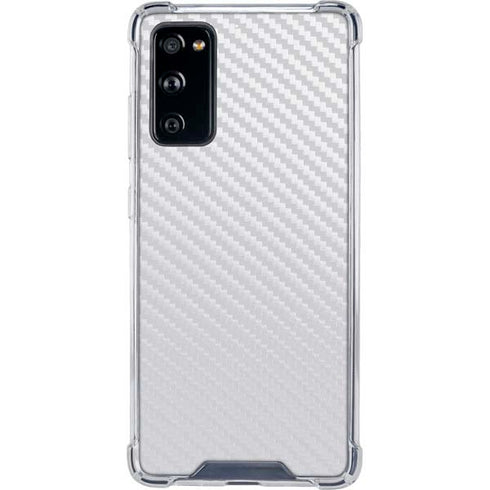 White Carbon Fiber Specialty Texture Material Galaxy S20 FE Clear Case